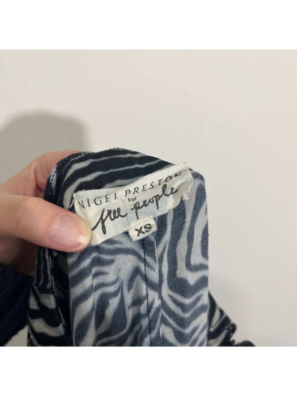 Free People x Nigel Preston Side Tie Zebra Pants XS Boho Indie Grunge Retro Y2K - Picture 5 of 16